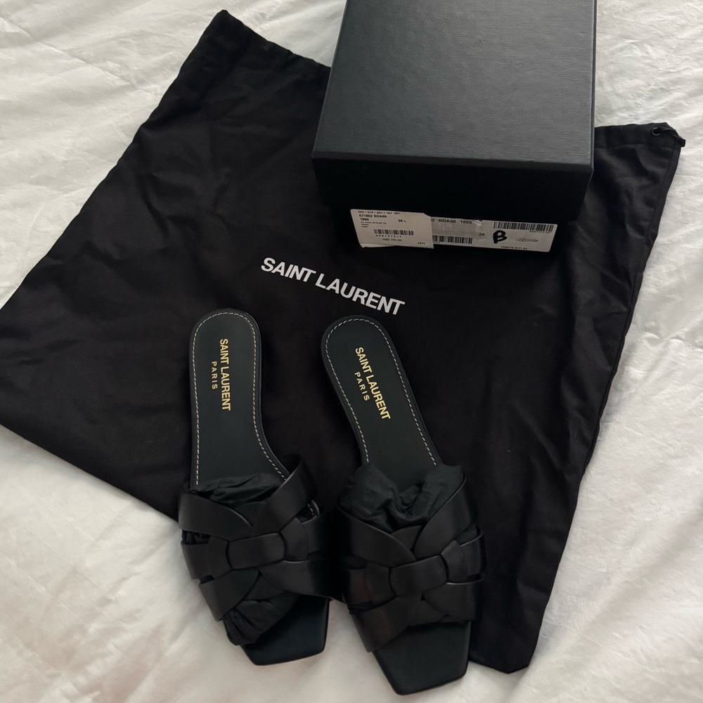 Saint Laurent Tribute Leather Sandal - Picture 7 of 16